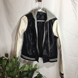 Faux Leather Sporty Jacket